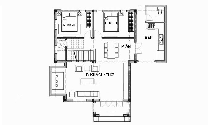 MB1- Biệt thự mini 2 tầng 90m2 tân cổ điển
