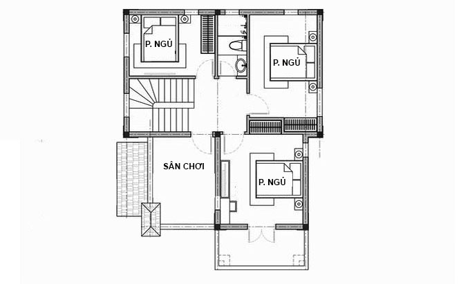 MB2- Biệt thự mini 2 tầng 90m2 tân cổ điển